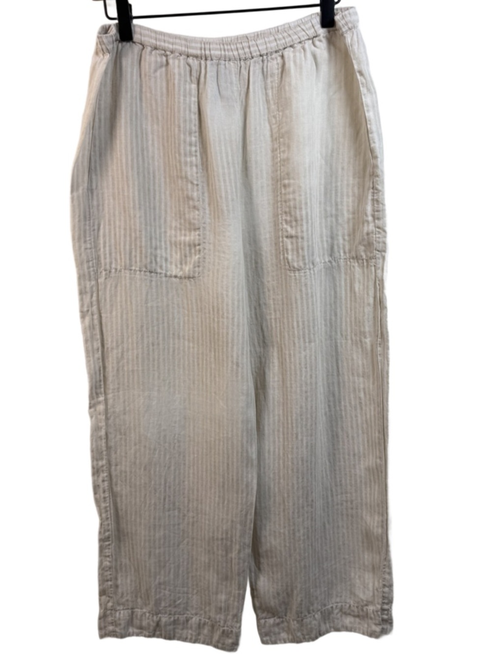 Homefrocks Light Cream and tan Relaxed linen Pants